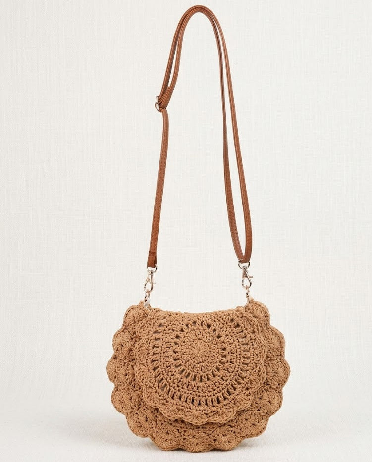Soleil | Crochet Scallop Crossbody Bag