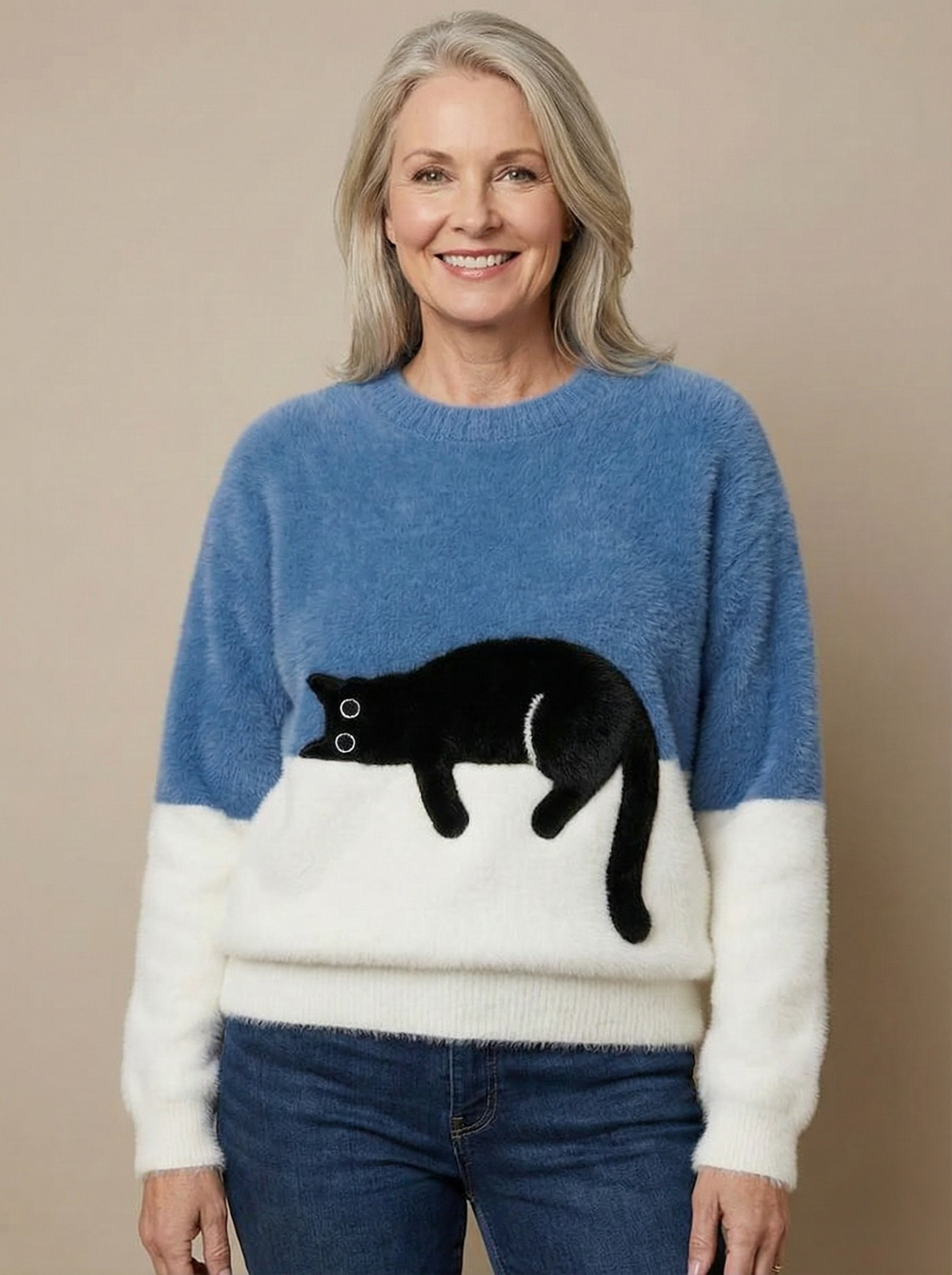 Catherine™ | Sweatshirt With Cat Graphic