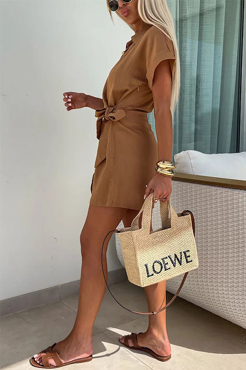 VIOLET - LINNEN BLEND WRAP ROMPER - SUMMER ONE PIECE
