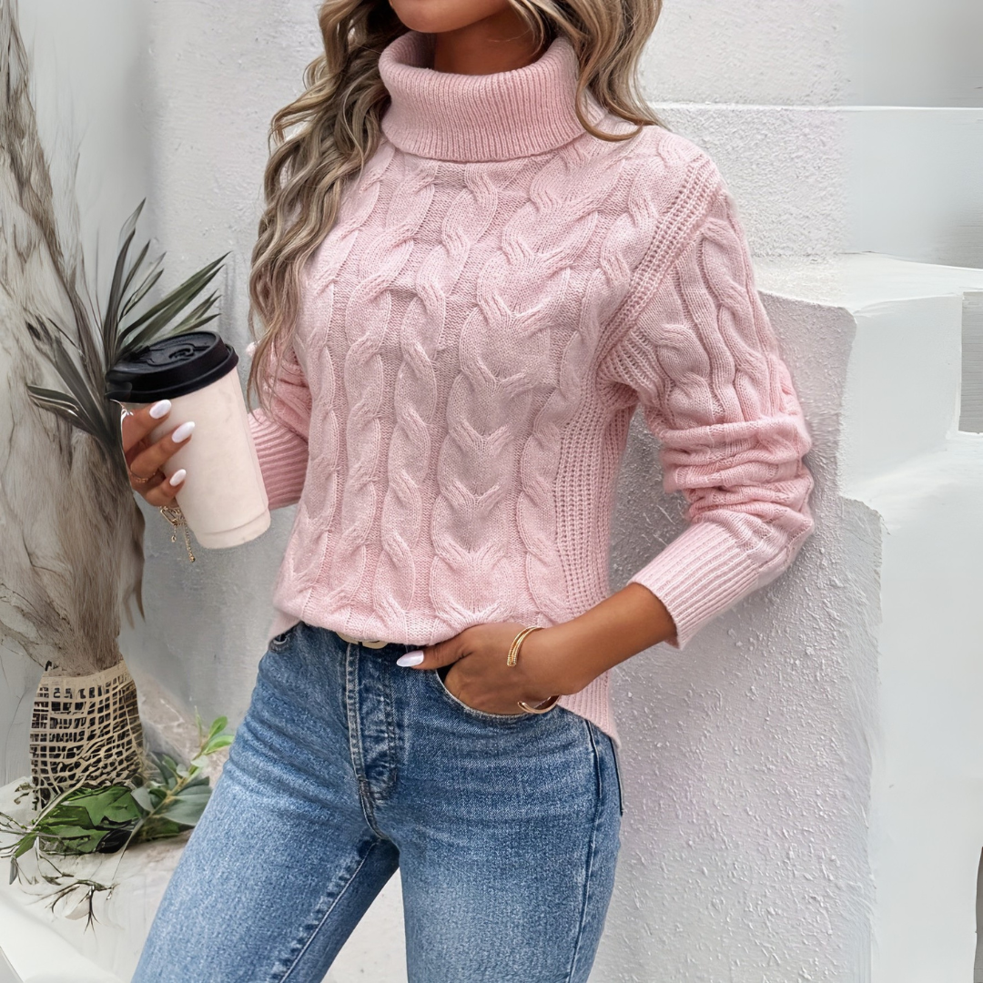 Hannah™ | Cable Knit Turtleneck Sweater