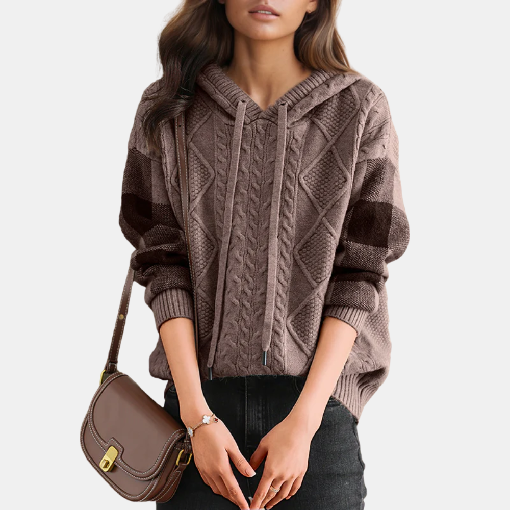 Brielle™ | Cable Knit Hoodie Sweater
