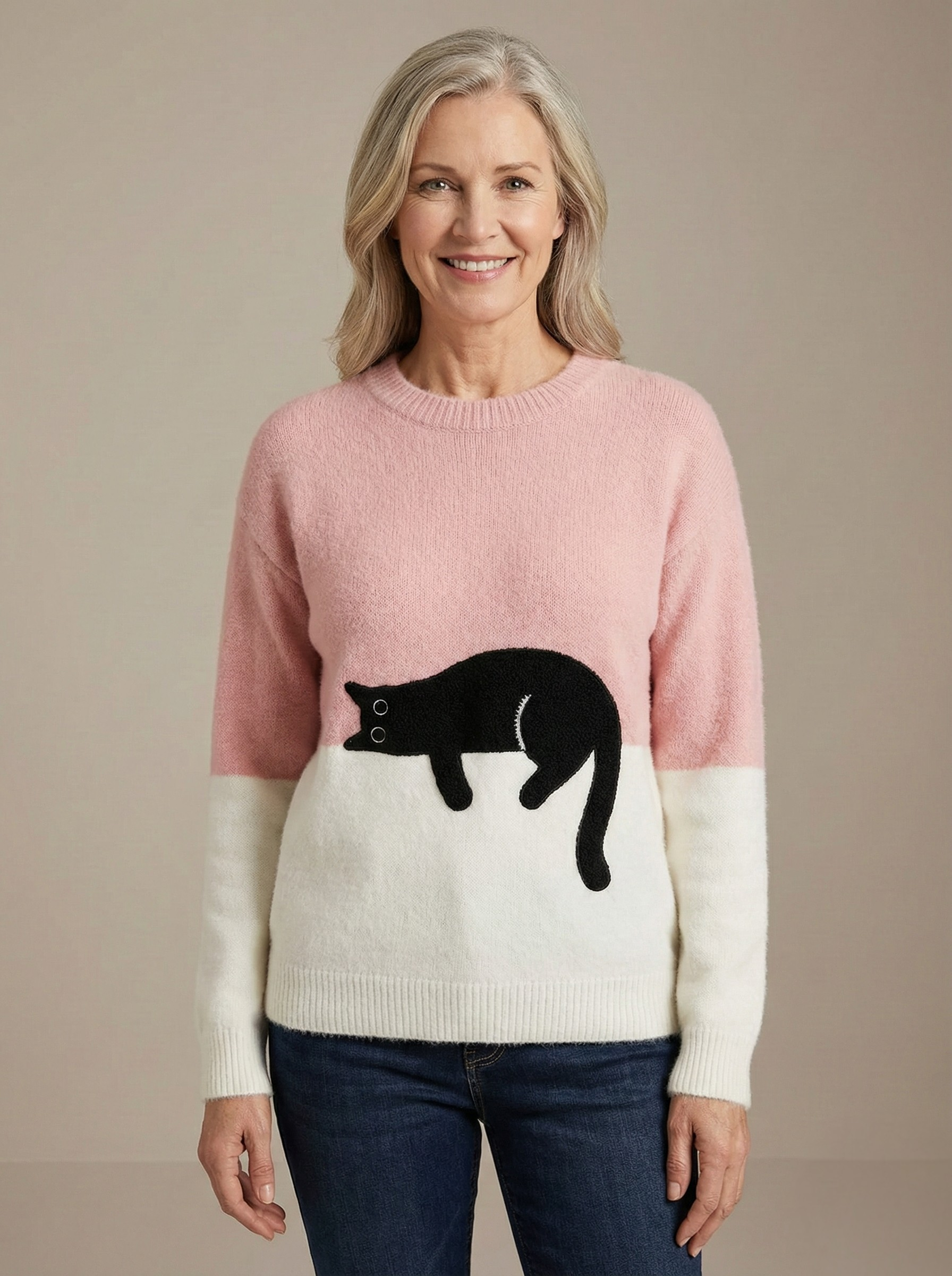 Catherine™ | Sweatshirt With Cat Graphic