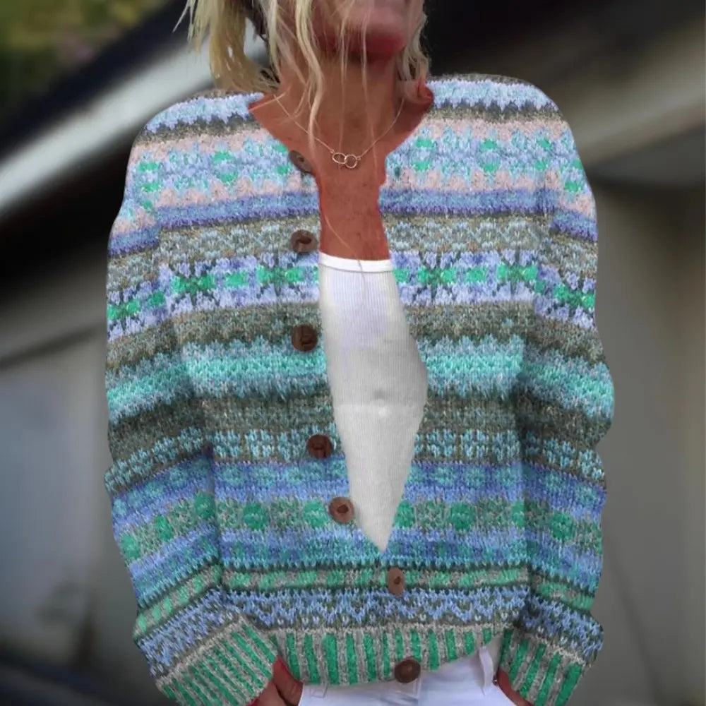 Anja™ | Knitted Cardigan With Print