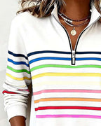 Maya™ | Striped Half-Zip Sweatshirt