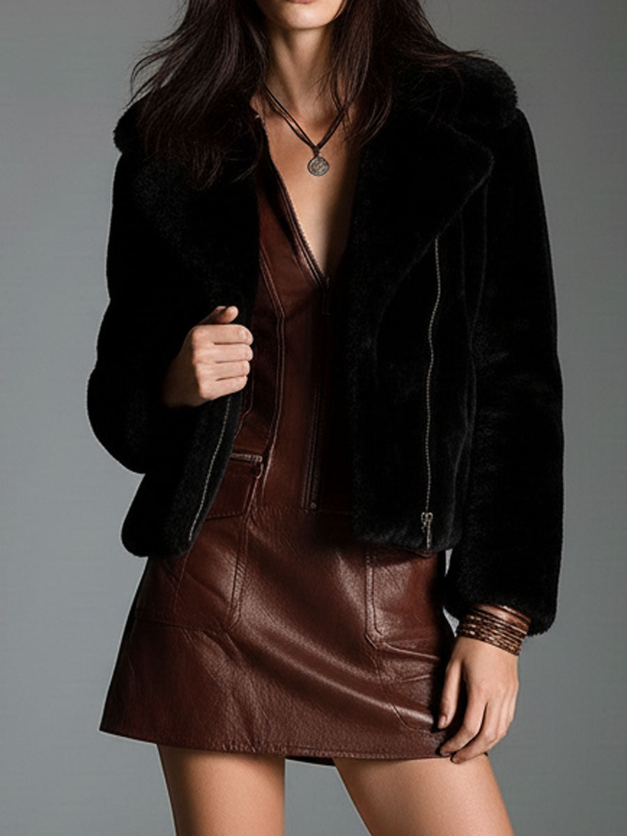CHLOE - CHOCOLATE BROWN MINI DRESS WITH UTILITY POCKETS