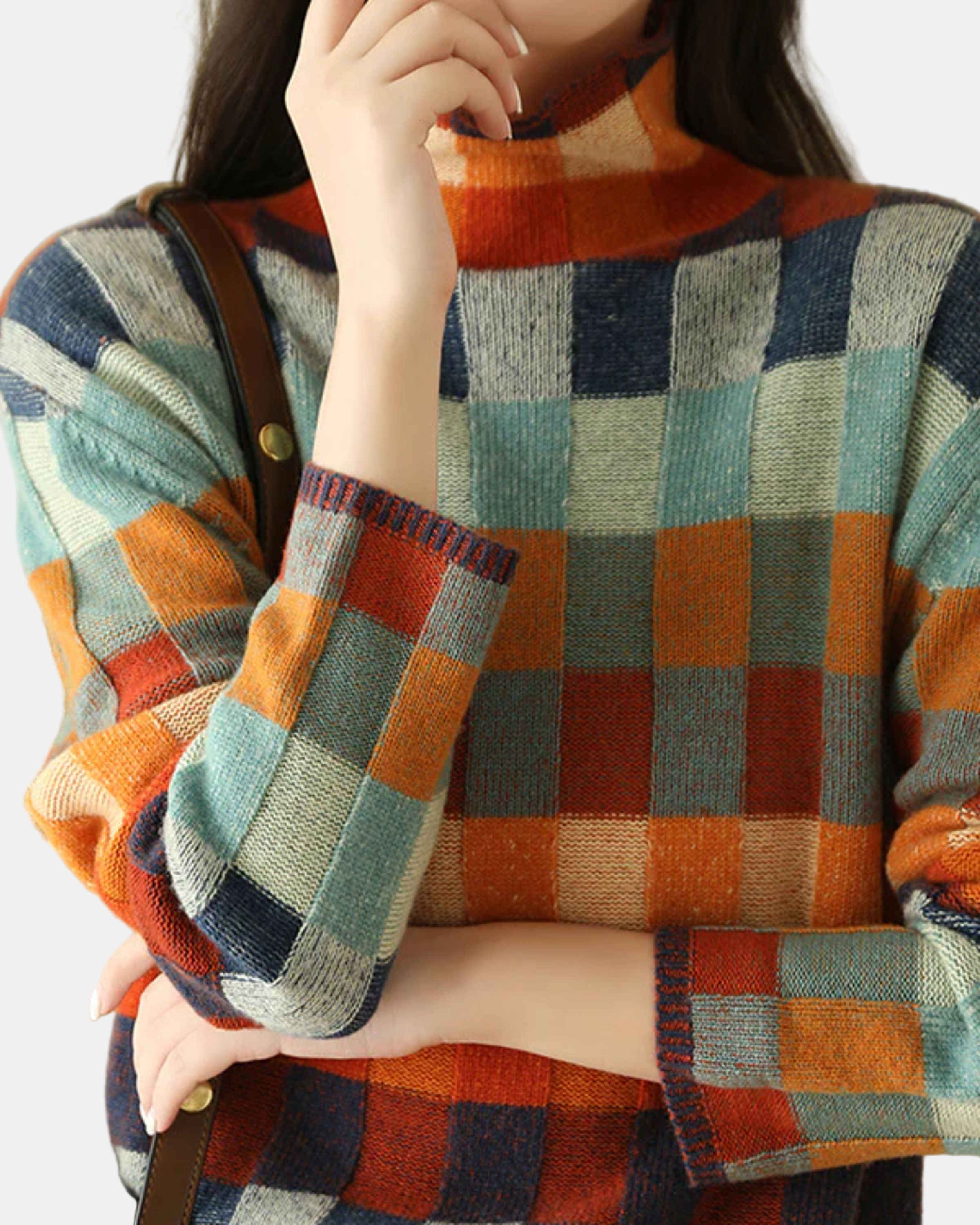 Katherine™ | Patchwork Turtleneck Sweater