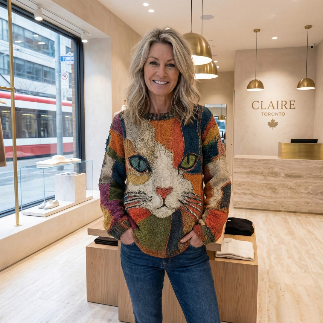 Zaira™ | Artistic Top with Cat