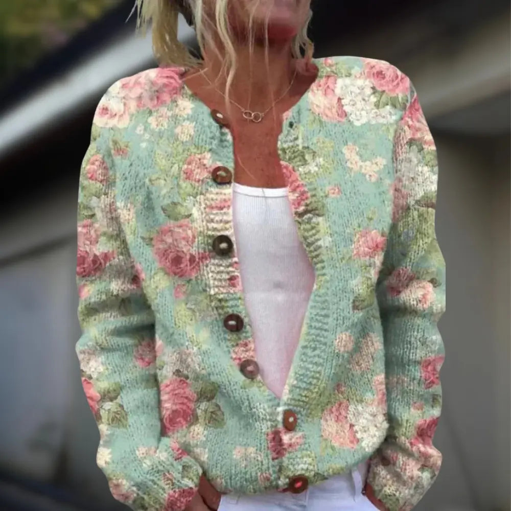 Anja™ | Knitted Cardigan With Print