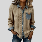 Simone™ | Denim Patchwork Shirt