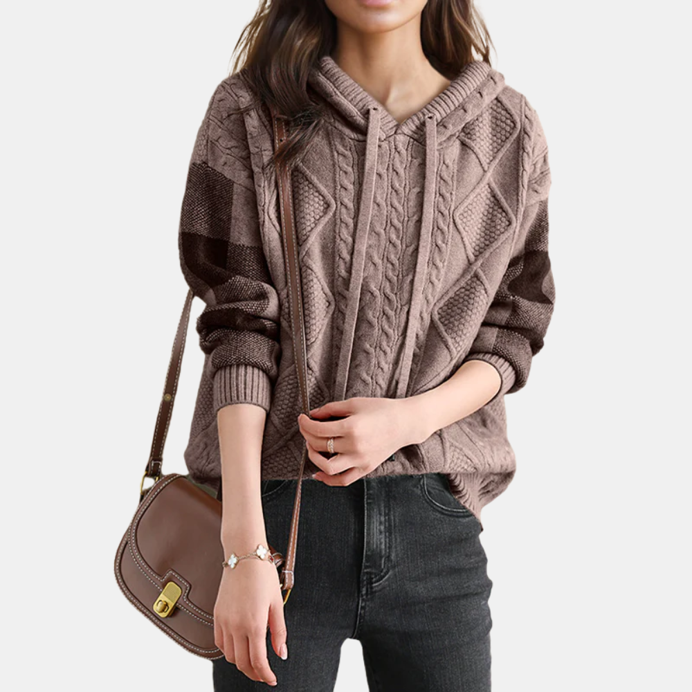 Brielle™ | Cable Knit Hoodie Sweater