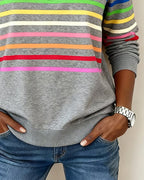 Maya™ | Striped Half-Zip Sweatshirt