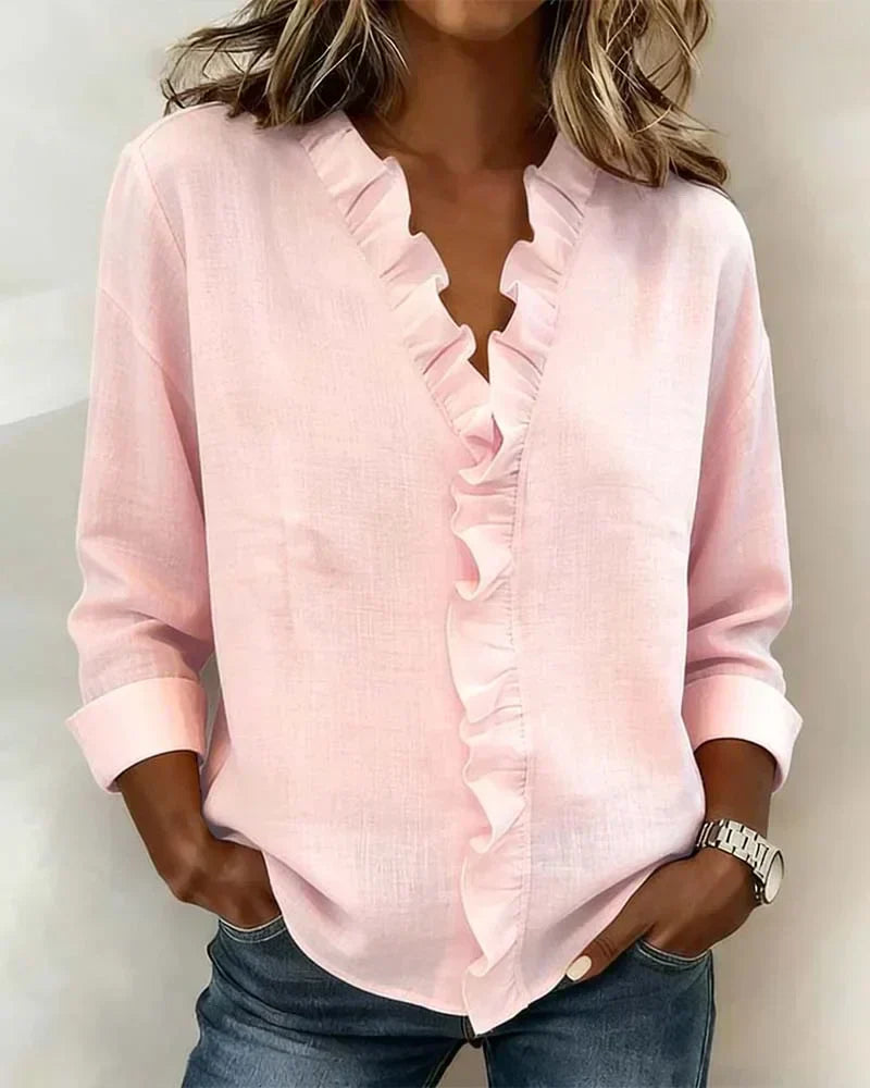 Emma™ | Ruffle V-Neck Blouse