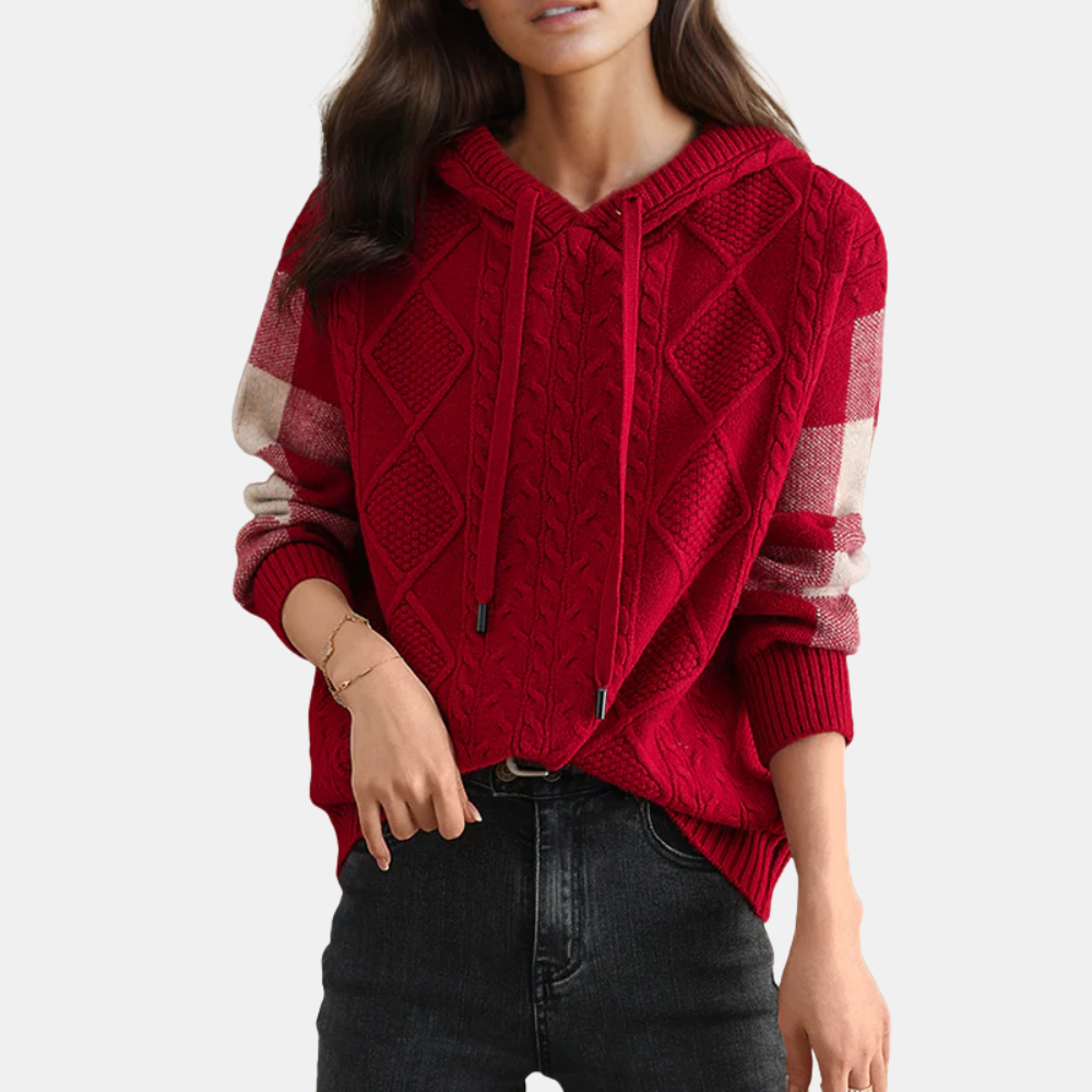 Brielle™ | Cable Knit Hoodie Sweater