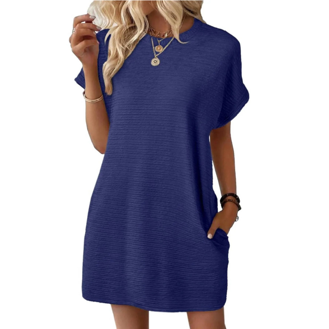 CHERI – CASUAL MINIMALIST ROUND NECK SUMMER DRESS