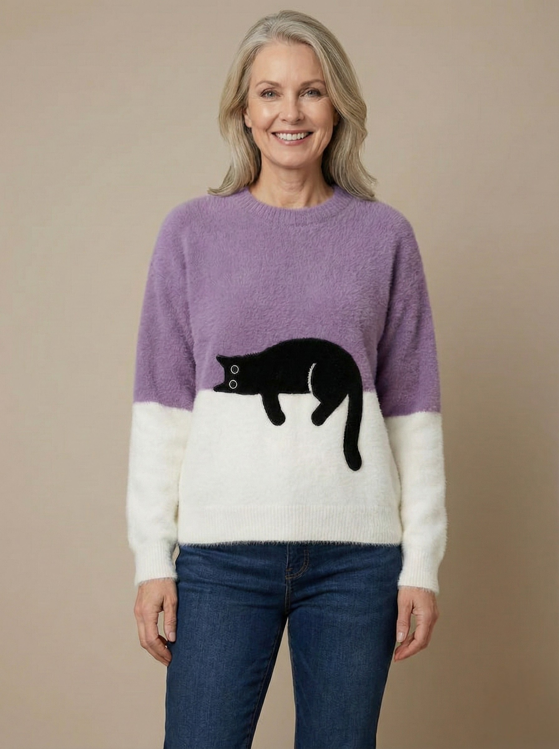 Catherine™ | Sweatshirt With Cat Graphic