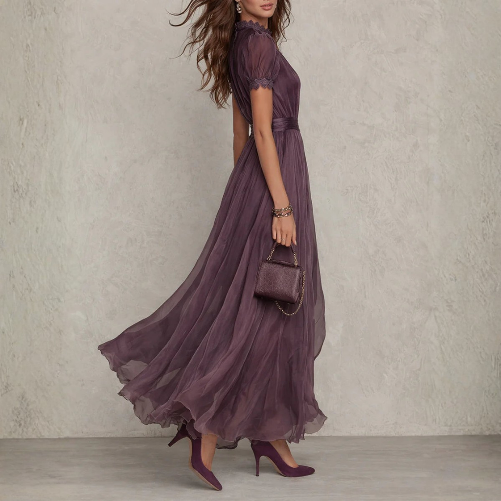 Vivienne | Lace Trim Maxi Dress