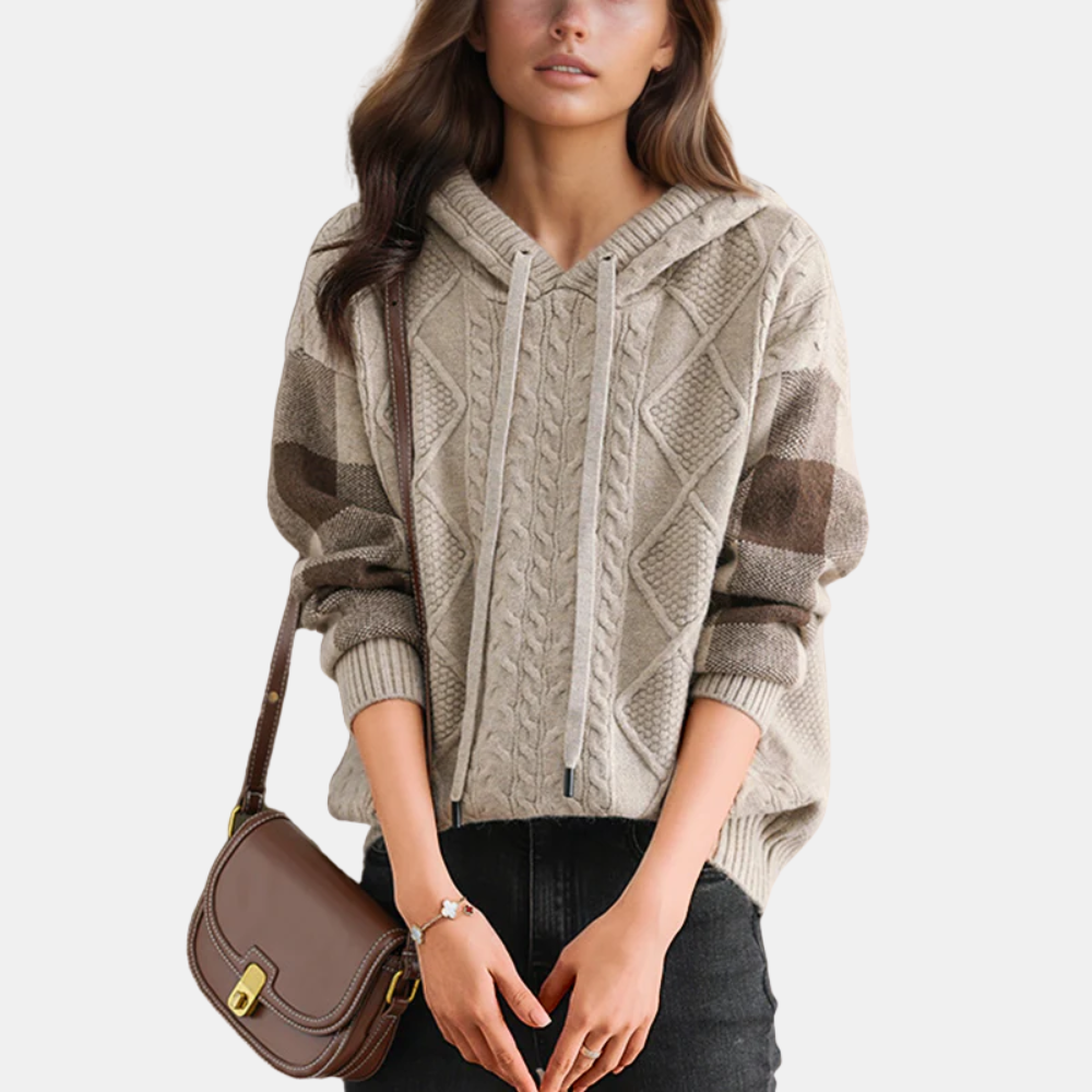 Brielle™ | Cable Knit Hoodie Sweater