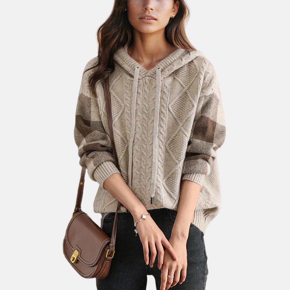 Brielle™ | Cable Knit Hoodie Sweater