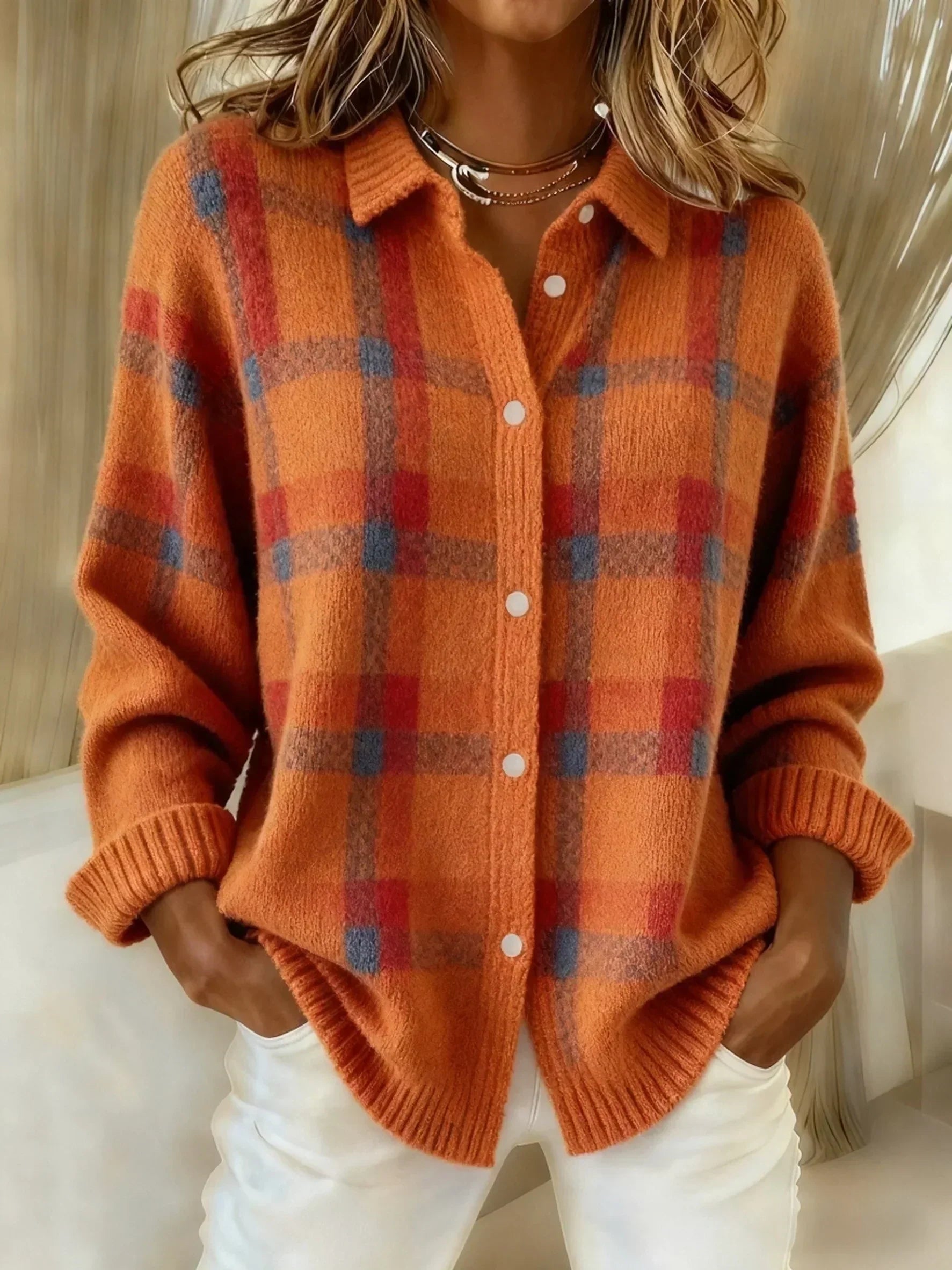 Danielle™ | Contrast Plaid Sweater
