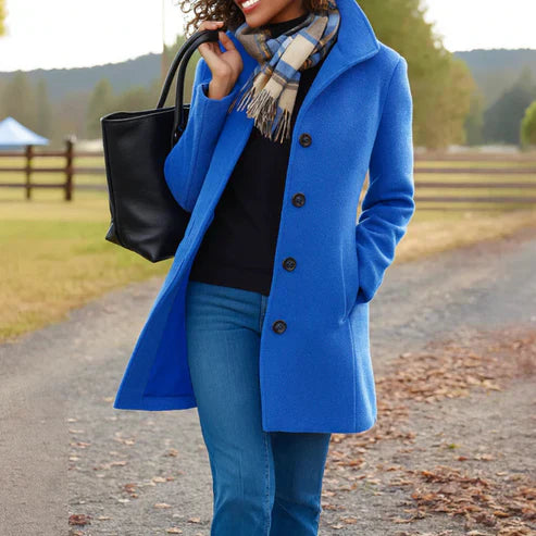 Galyra™ | Classic Buttoned Mid-Length Coat