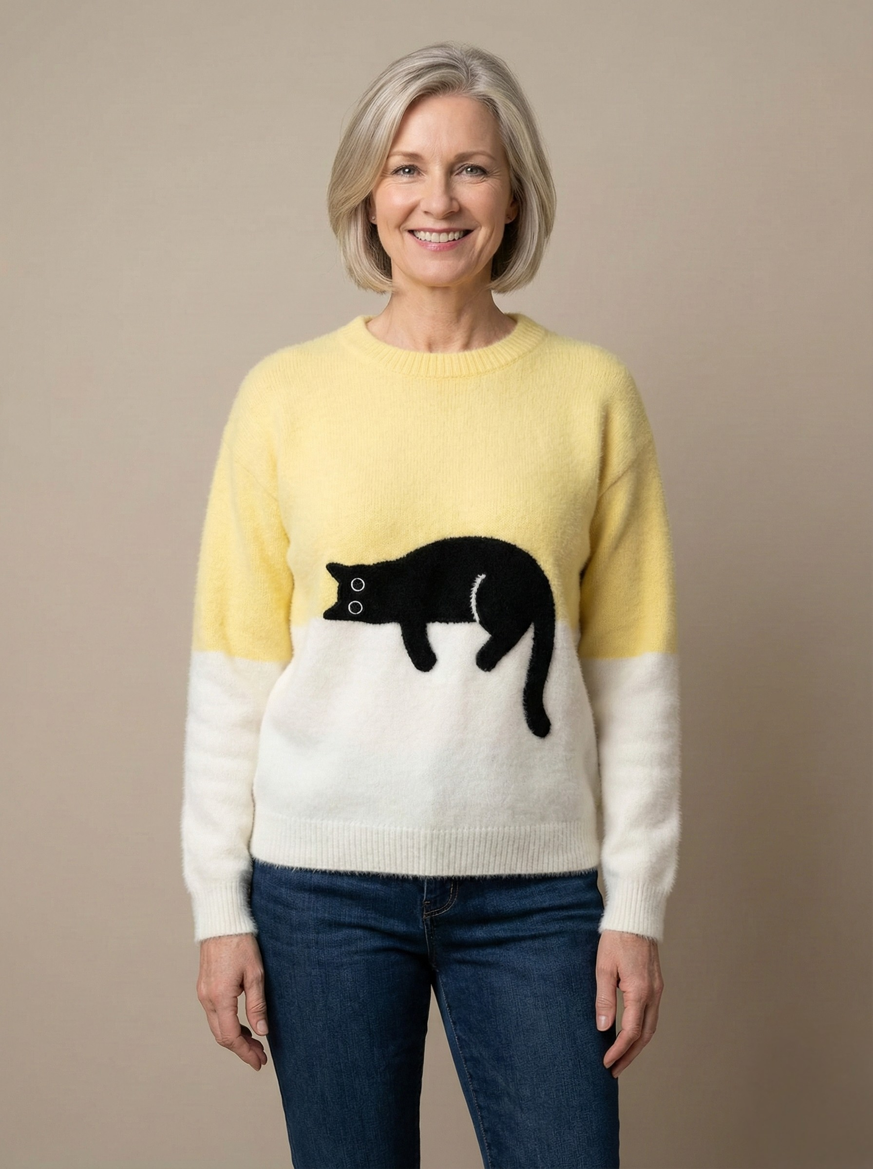 Catherine™ | Sweatshirt With Cat Graphic