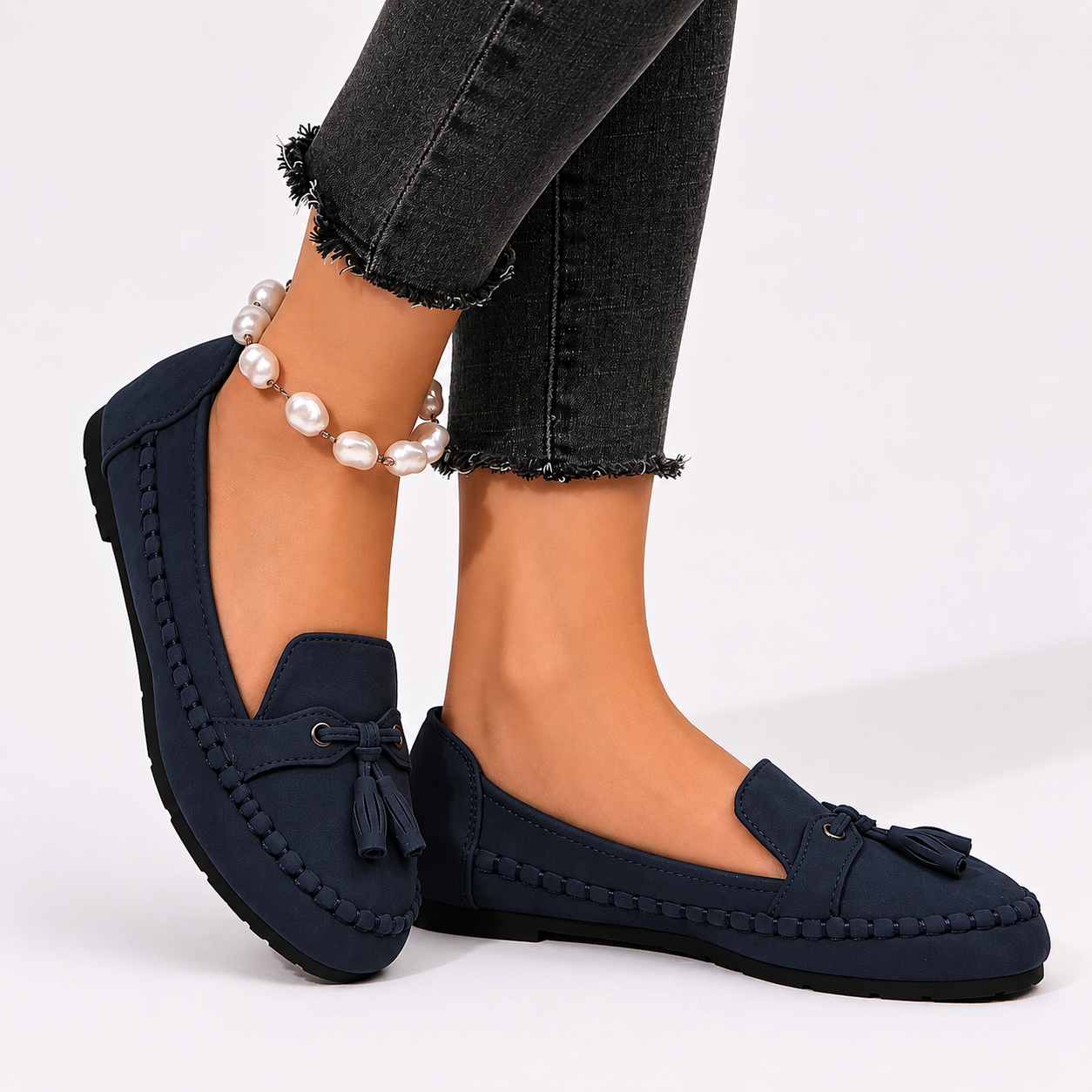Norah | Tassel Bow Moccasin Loafers