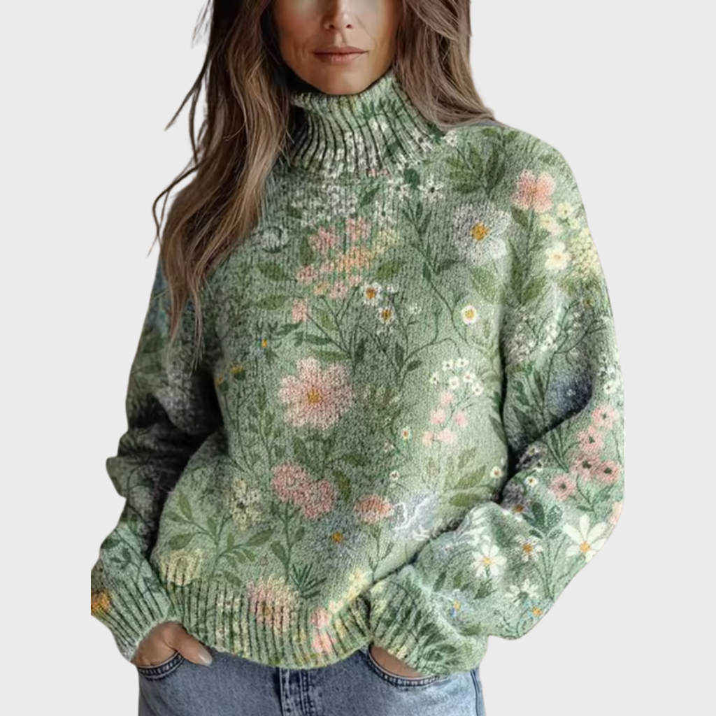 Jessica™ | Floral Turtleneck Sweater