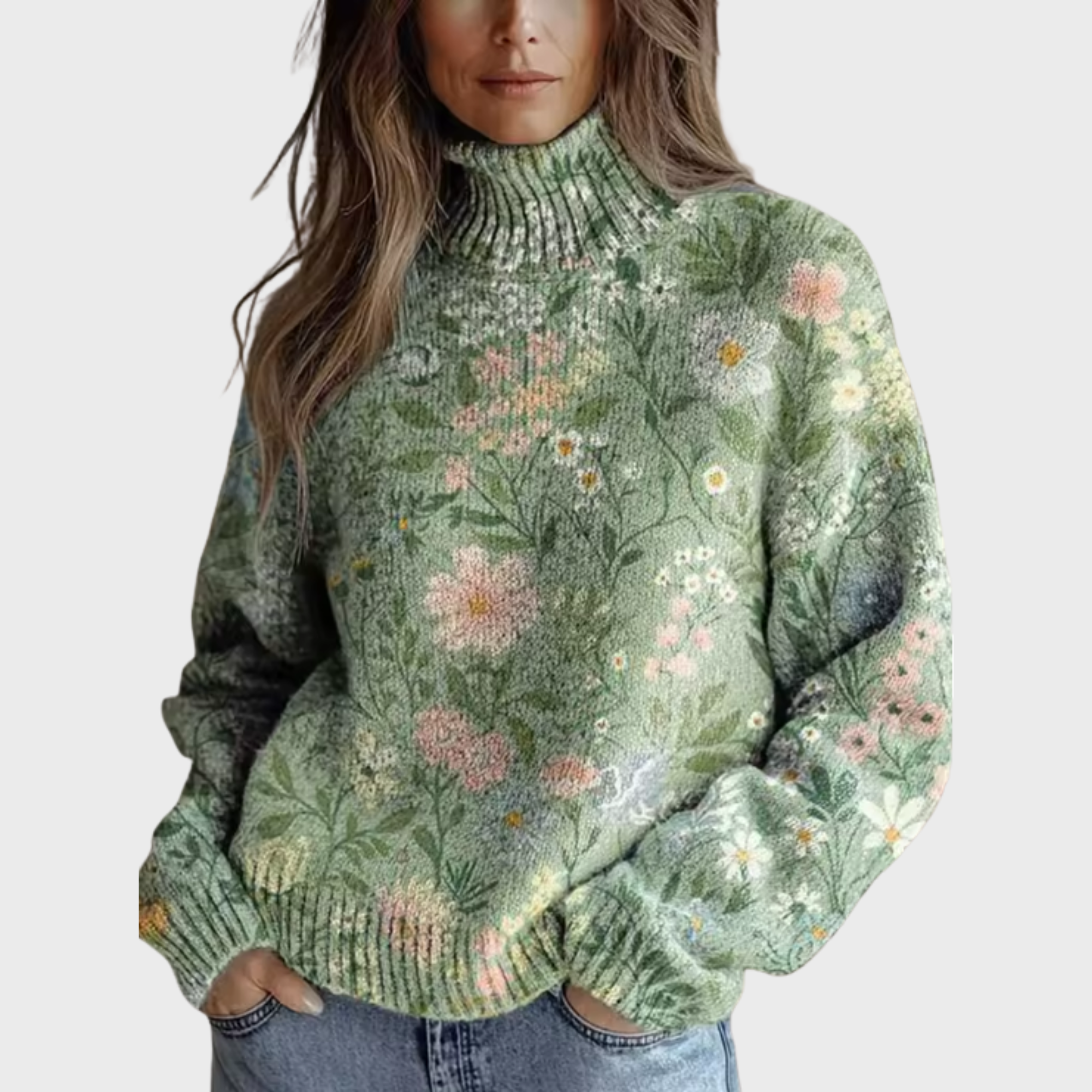 Jessica™ | Floral Turtleneck Sweater