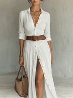 Angie™ | Elegant Maxi Shirt Dress