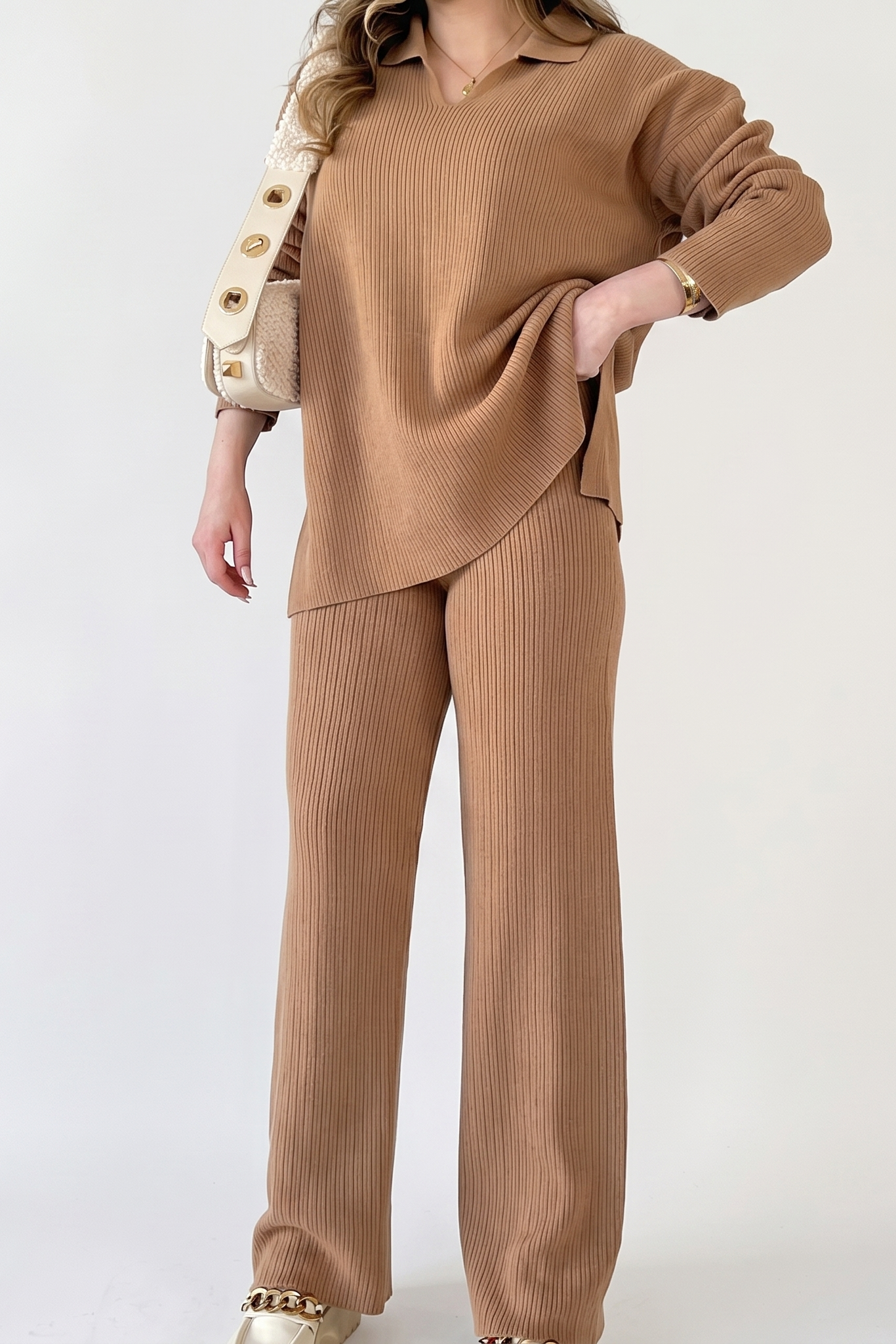 Nora | Ribbed Polo Collar Co-Ord Set