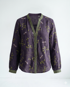 Brianna™ | Vintage Leaf Print Shirt