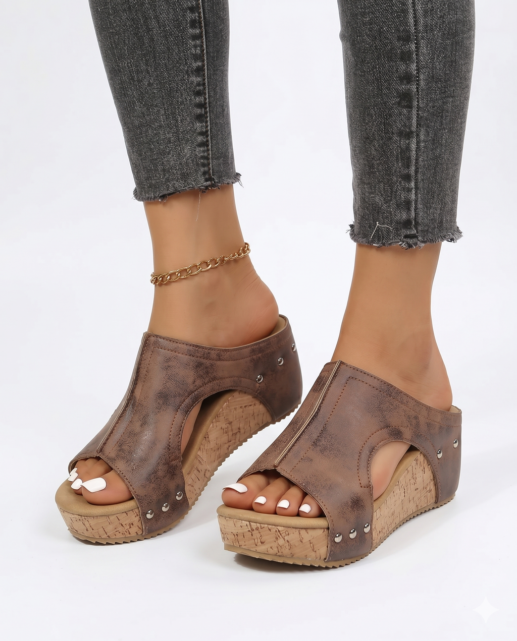 Cassidy | Cork Wedge Mule Sandal