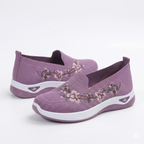 Blossom Breeze | Floral Embroidered Slip-On Platform Sneakers