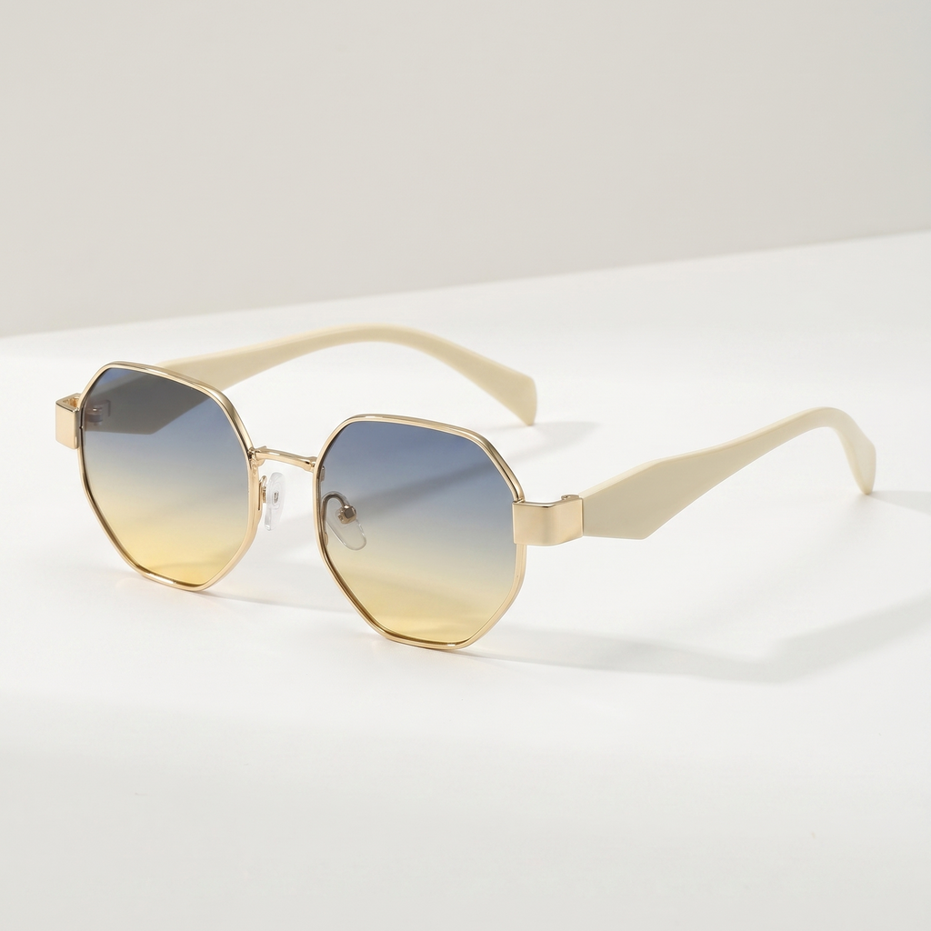 Hexagon | Gold Frame Sunglasses