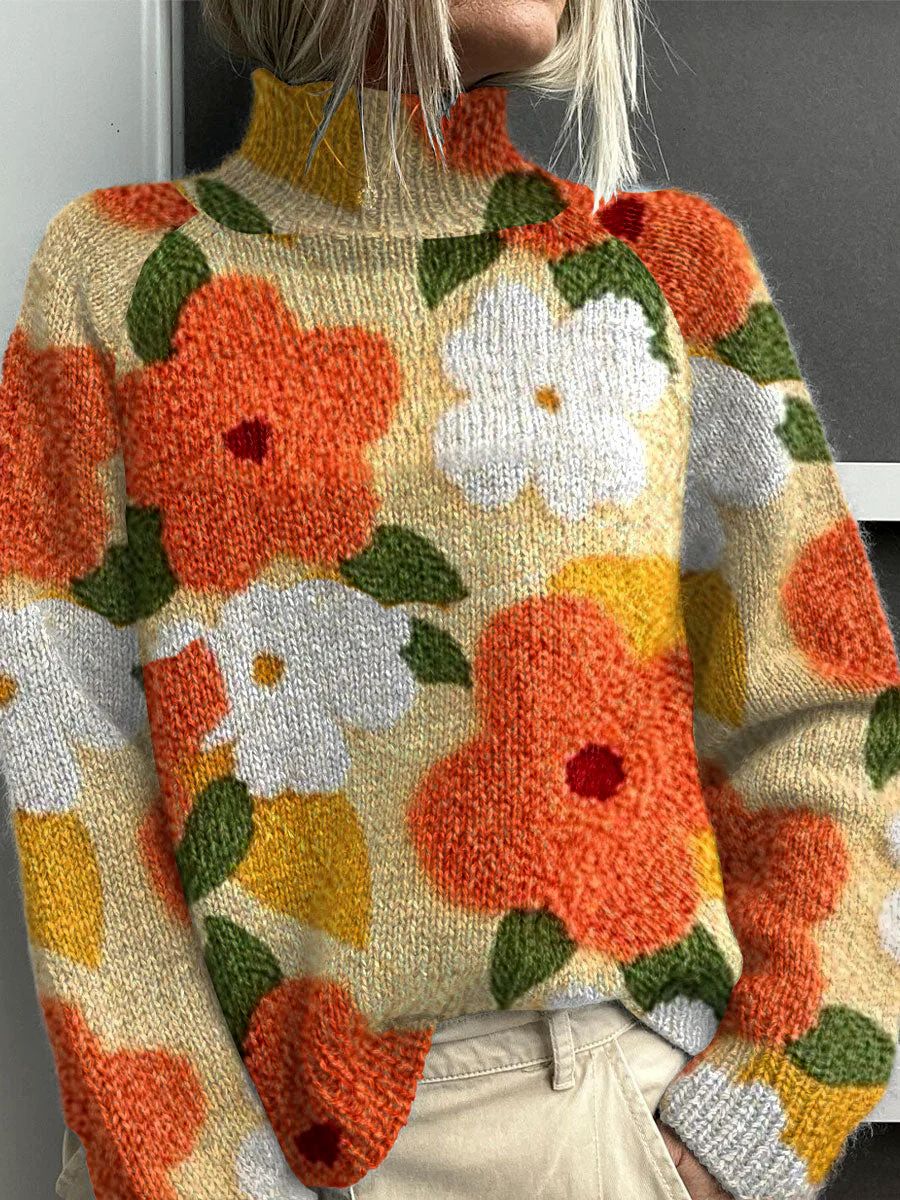 Jessica™ | Floral Turtleneck Sweater