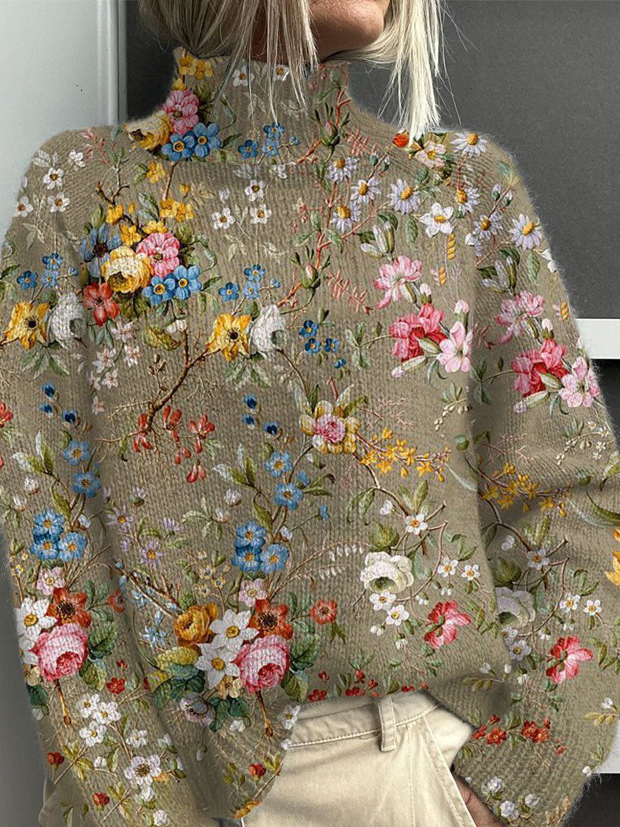 Jessica™ | Floral Turtleneck Sweater