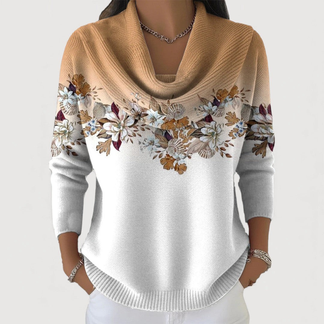 Alora™ | Floral Sweater With Collar