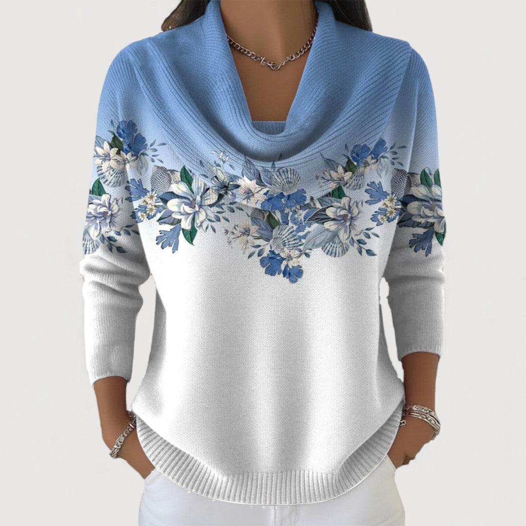 Alora™ | Floral Sweater With Collar