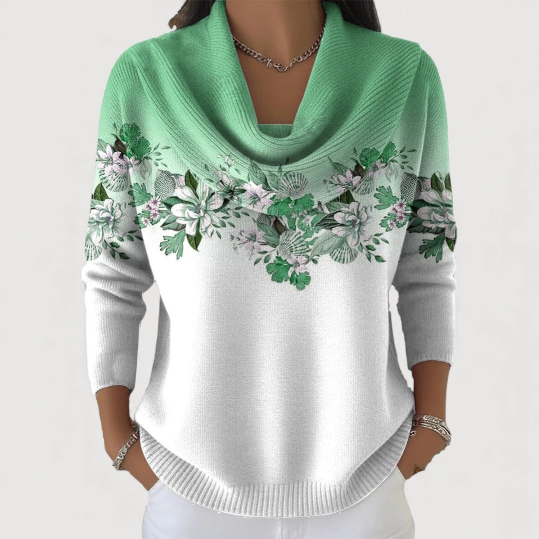 Alora™ | Floral Sweater With Collar