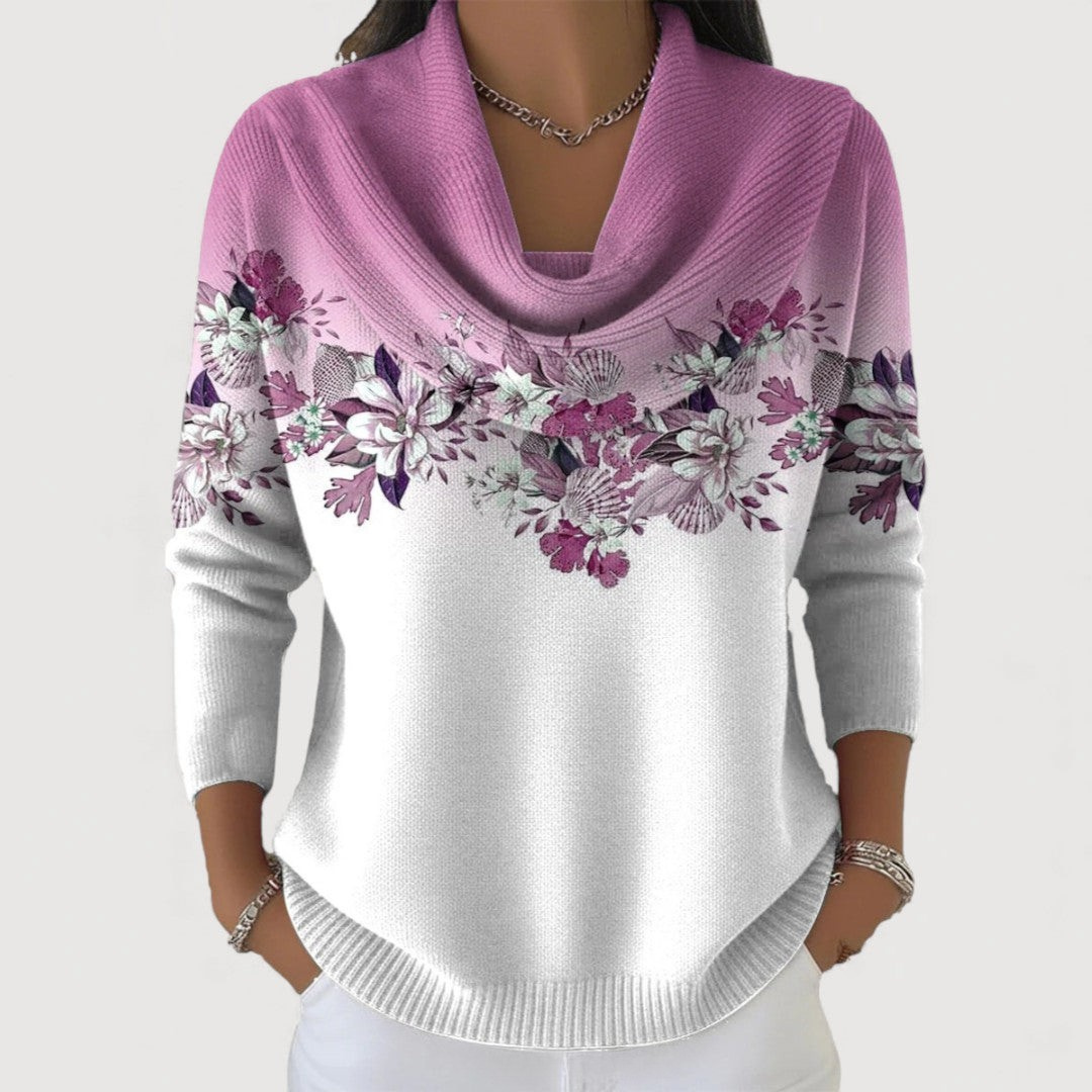 Alora™ | Floral Sweater With Collar