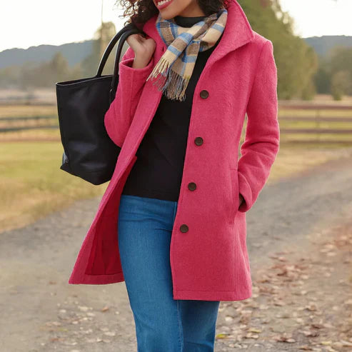 Galyra™ | Classic Buttoned Mid-Length Coat