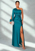 CLAIRE - ONE-SHOULDER EVENING MAXI DRESS