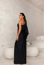 CLAIRE - ONE-SHOULDER EVENING MAXI DRESS