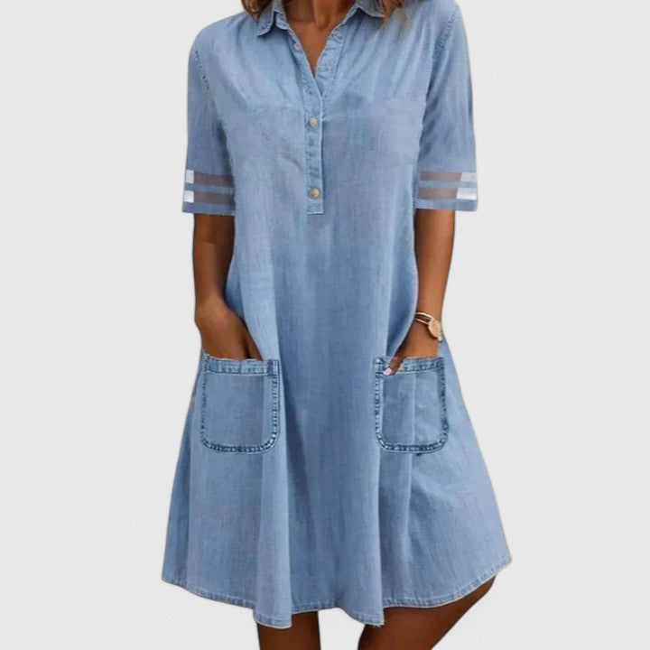 Brittany™ | Figure-Flattering Denim Look Dress