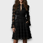 Nerina – Midi Dress with Sheer Fringes