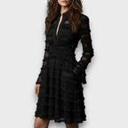 Nerina – Midi Dress with Sheer Fringes
