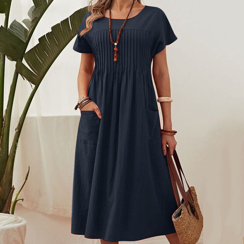 Sienna | Pintuck Midi Dress