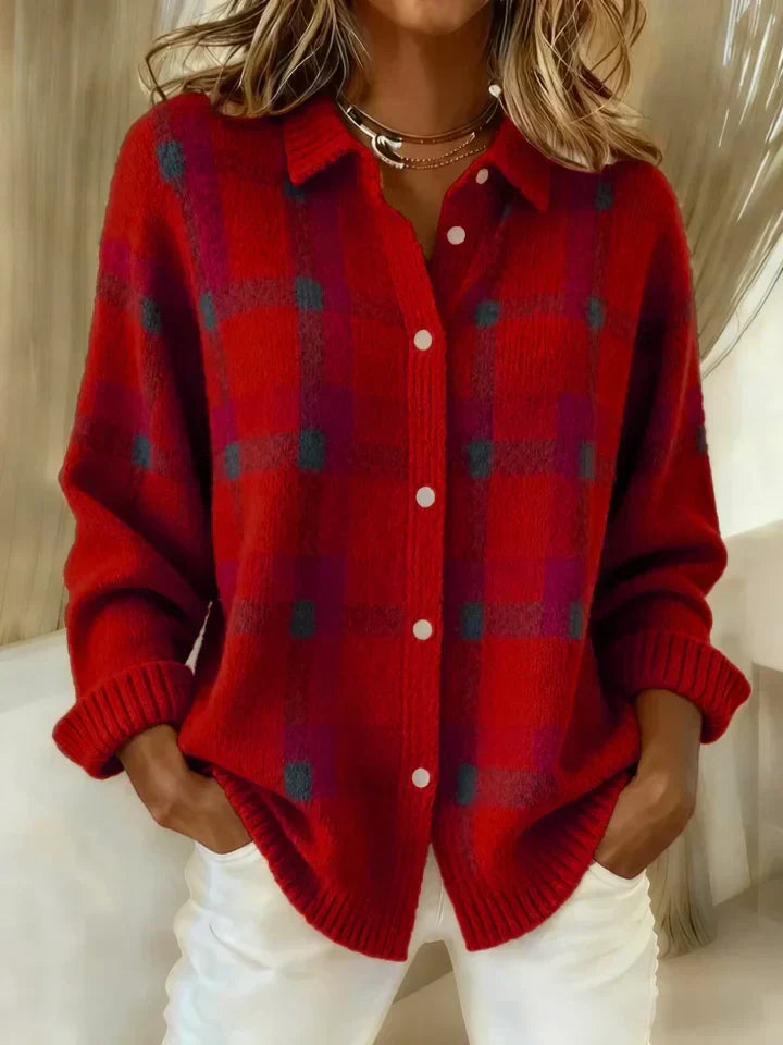 Danielle™ | Contrast Plaid Sweater