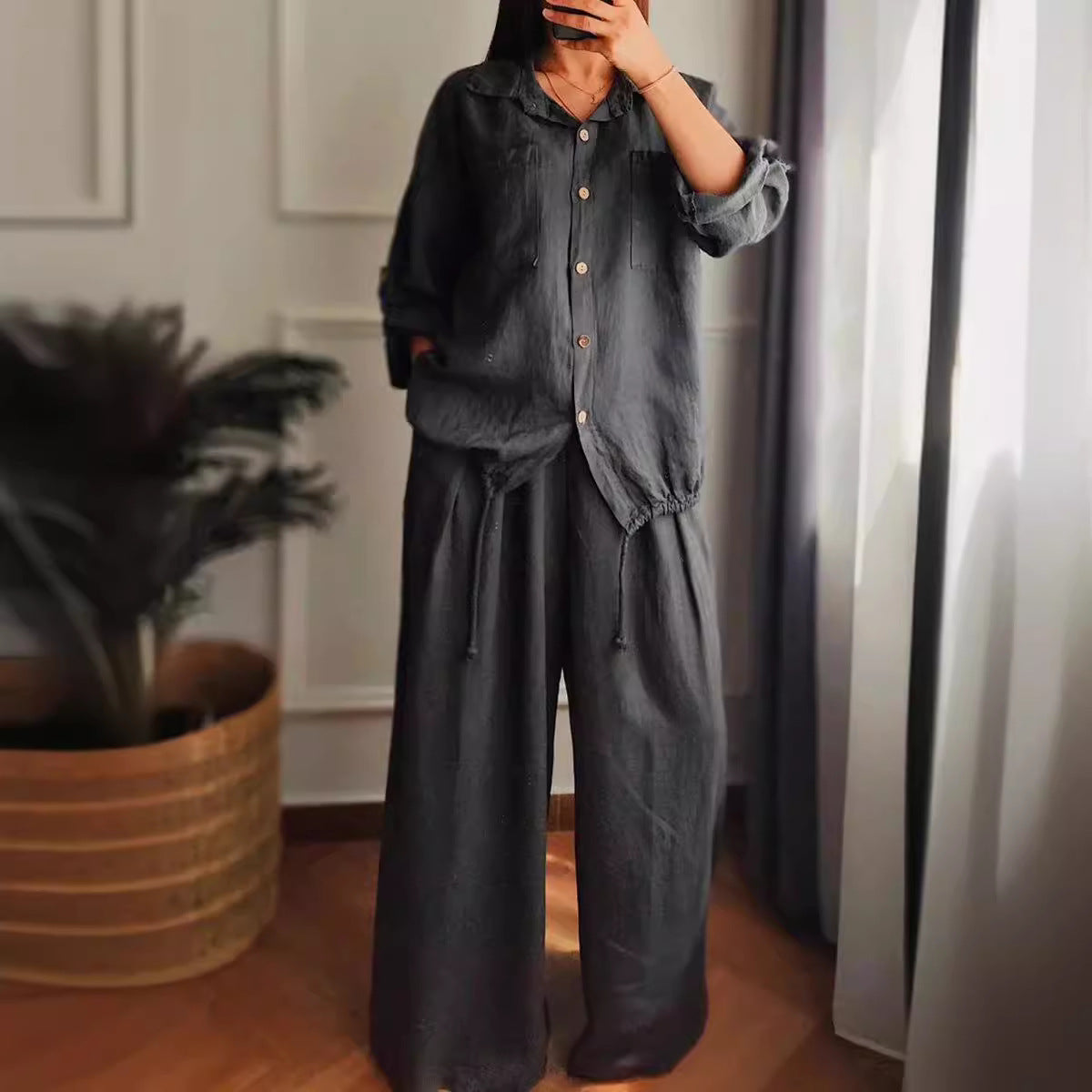 Paloma | Oversized Shirt & Wide-Leg Trousers Set