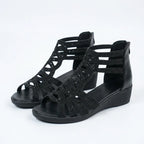 Selene | Rhinestone Cage Wedge Sandals